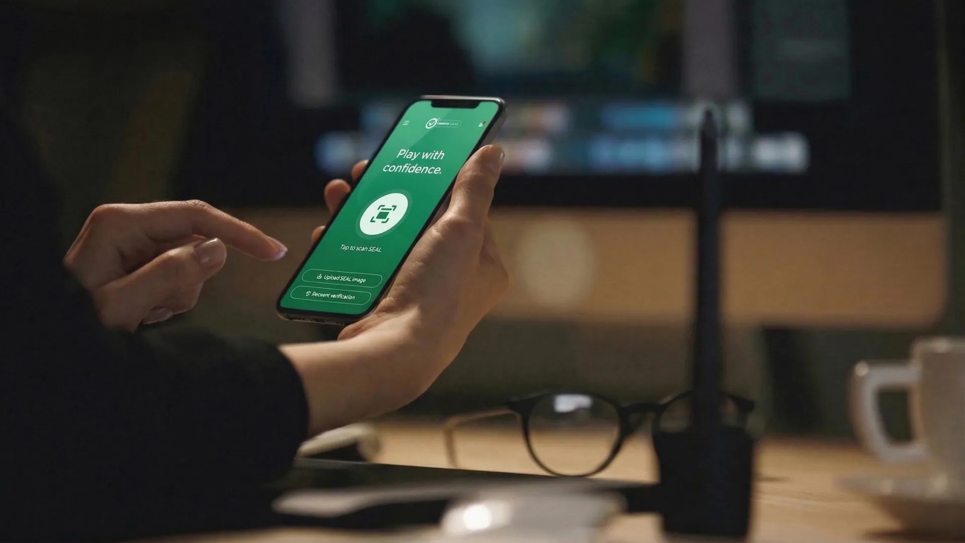 امرأة تستخدم تطبيق GameCheck